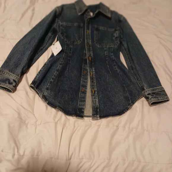 Agolde Dark Blue Long Sleeve Dress - Picture 4 of 4